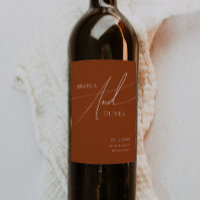 Whimsical Desert | Terracotta Wedding Wine Label