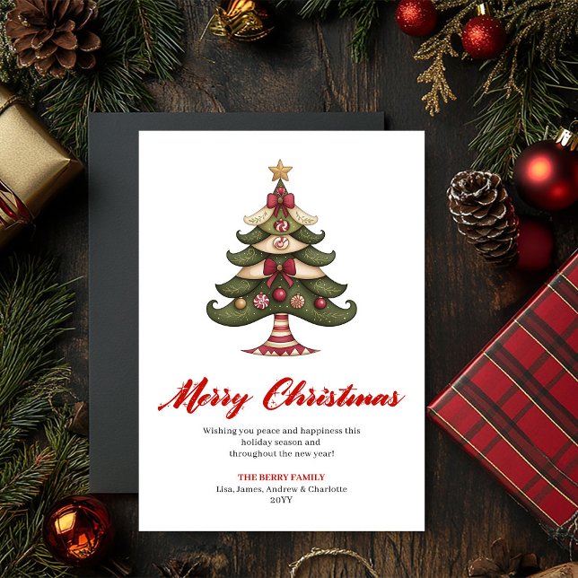 Whimsical Designer Christmas Tree Holiday Design Card (Whimsical Designer Christmas Tree Holiday Design)