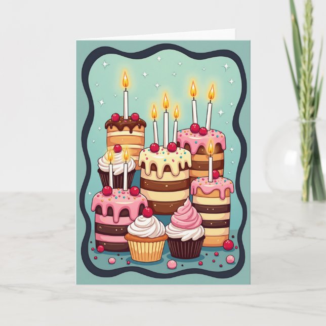 Whimsical Dessert Birthday Card (Front)