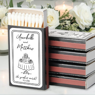 Whimsical Dinner Hand Lettered Wedding Matchboxes