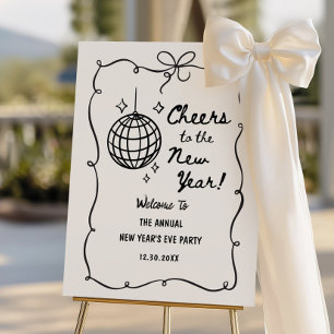 Whimsical Disco Ball New Year's Eve Party Foam Board