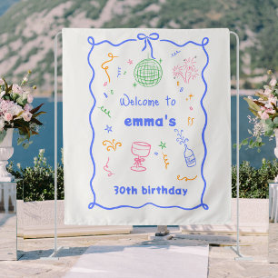 Whimsical Disco Birthday Color Tapestry