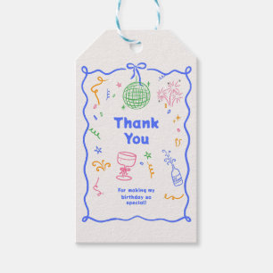 Whimsical Disco Birthday Pastels Colorful Gift Tags
