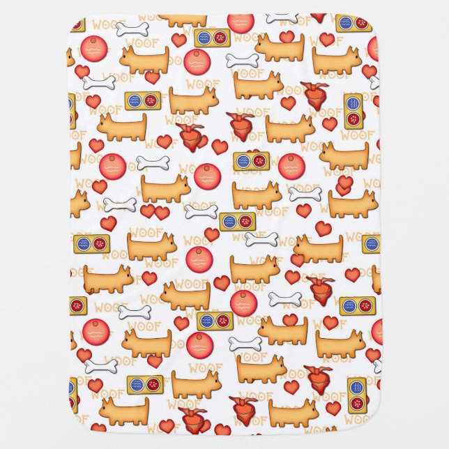 Whimsical Dog Baby  Blanket (Front)
