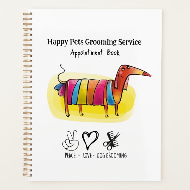 Whimsical Dog Grooming Groomer Planner (Front)