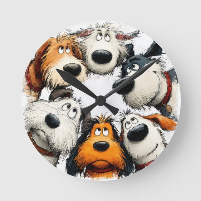 Whimsical Dog Wall Clock (Front)