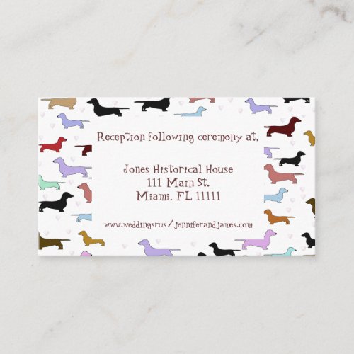 Whimsical Dog Wedding enclosure cards Business Card Template