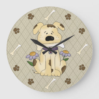 Whimsical Dog with Bone Wall Clock