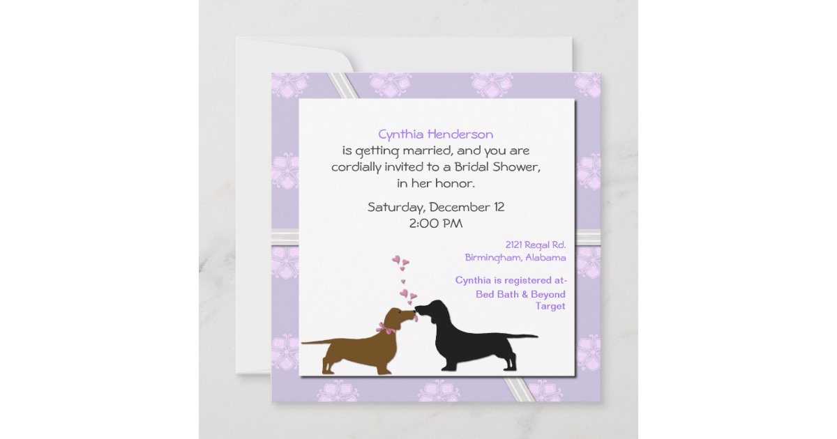 Whimsical Dogs Bridal Shower Invitation Zazzle
