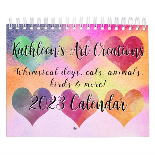 Whimsical Dogs Cats Animals Birdie Small Calendar