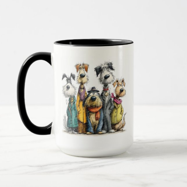 Whimsical dogs  mug (Left)