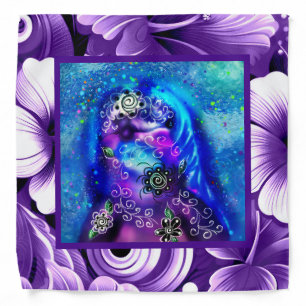 Whimsical Dolphin Blue Teal Coastal Nautical Bandana