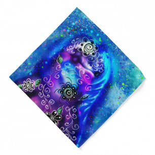 Whimsical Dolphin Blue Teal Coastal Nautical Bandana