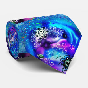 Whimsical Dolphin Blue Teal Coastal Nautical Neck Tie