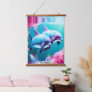 Whimsical Dolphins and Floral Underwater       Hanging Tapestry