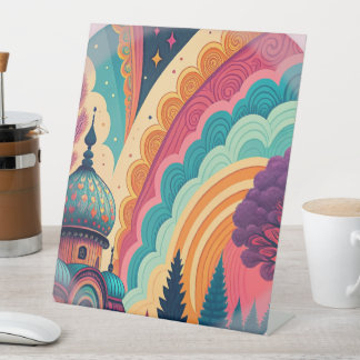 Whimsical Dome Rainbow Pedestal Sign – Customize