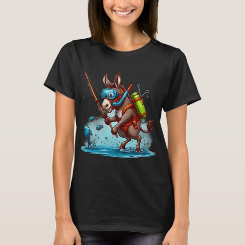 Whimsical Donkey Adventures: Snorkeling and Fishin T-Shirt