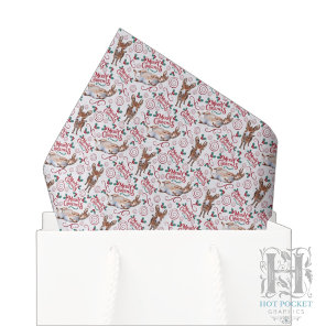Whimsical Donkey Christmas Tissue Paper