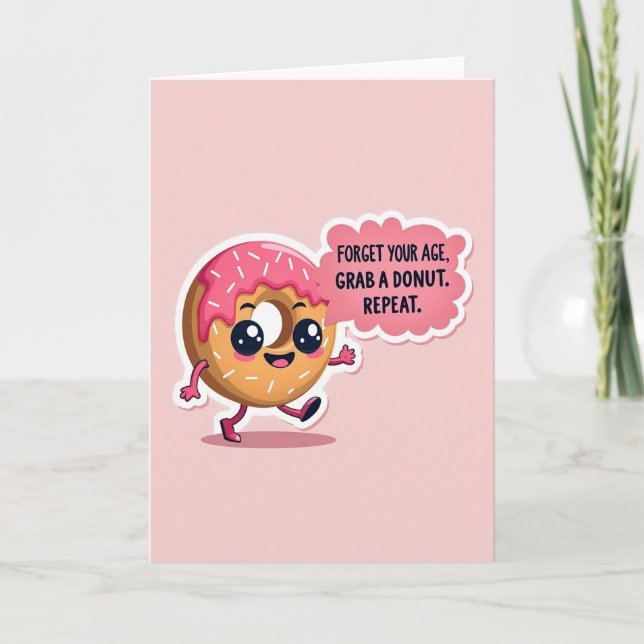 Whimsical Donut Birthday Card (Front)