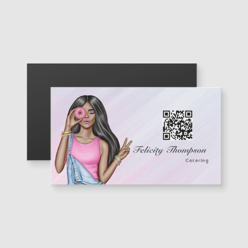 Whimsical Donut Lady Food Catering QR Code