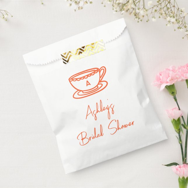 Whimsical Doodle Bridal Shower Tea Favor Bag (Sealed)