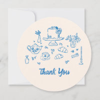 Whimsical Doodle Hand Drawn Bridal Tea Shower