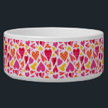 Whimsical Doodle Hearts with Patterns and Texture Bowl<br><div class="desc">This pretty, whimsical pattern has interlocking hearts done in a doodle style. They're made in shades of purple, pink, orange and yellow on an off-white background. Some hearts have polka dots, others plaid or stripes. They all float around each other and interlock on this sweet, fun design that celebrates love....</div>