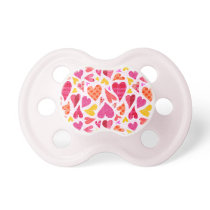 Whimsical Doodle Hearts with Patterns and Texture Pacifier