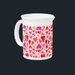 Whimsical Doodle Hearts with Patterns and Texture Pitcher<br><div class="desc">This pretty, whimsical pattern has interlocking hearts done in a doodle style. They're made in shades of purple, pink, orange and yellow on an off-white background. Some hearts have polka dots, others plaid or stripes. They all float around each other and interlock on this sweet, fun design that celebrates love....</div>