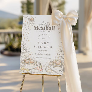 Whimsical Doodle Little Meatball Baby Shower Foam Board