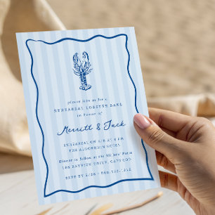 Whimsical Doodle Lobster Bake Rehearsal Dinner Invitation