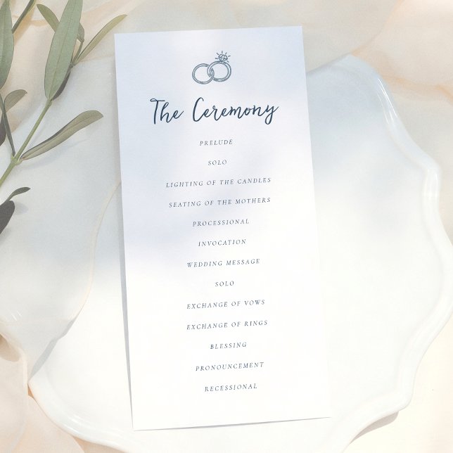 Whimsical Doodle Retro Light Blue Wedding Program (Creator Uploaded)