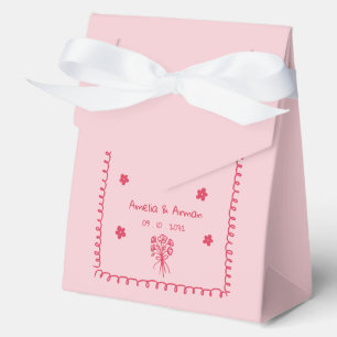 Whimsical Doodle Scribble save the date Favor Boxes