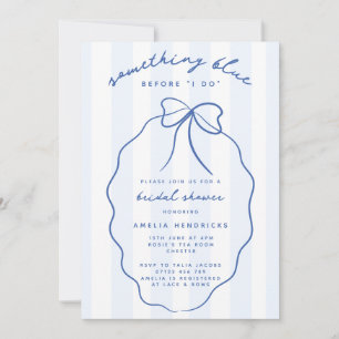 Whimsical Doodle Something Blue Bridal Shower Invitation