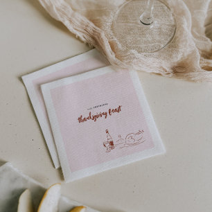 Whimsical Doodle   Thanksgiving Dinner Party Napkins
