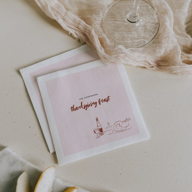 Whimsical Doodle | Thanksgiving Dinner Party Napkins (Creator Uploaded)