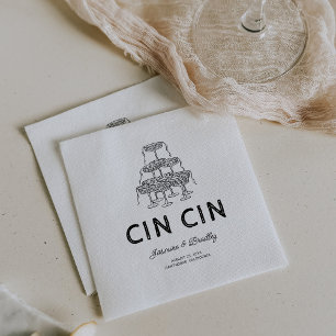 Whimsical Doodle Wedding Napkins