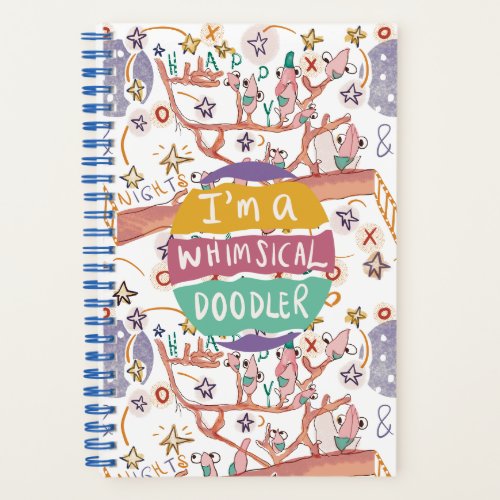 Whimsical Doodler Art 55 x 85 Spiral Notebook