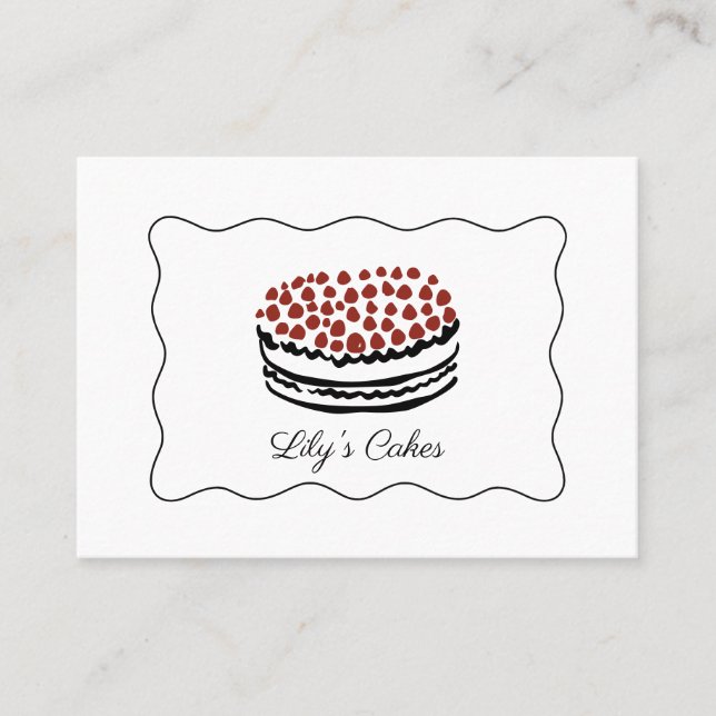 Whimsical Doodles Cake Baker Caterer Business Card (Front)