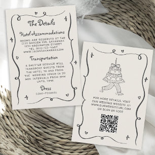 Whimsical Doodles Hand Drawn Wavy Frame Wedding Napkins