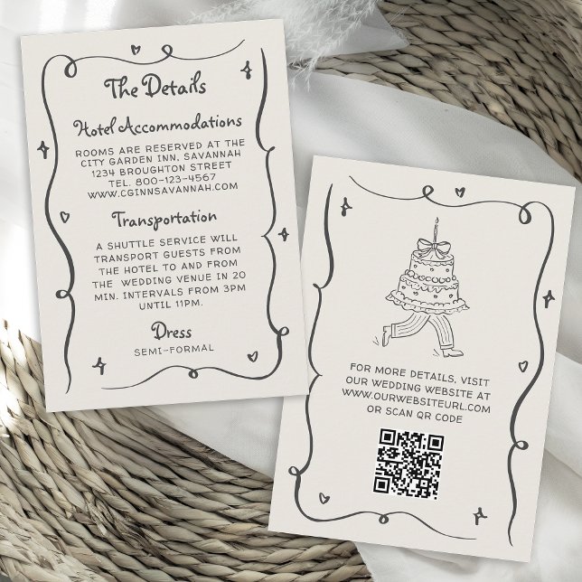 Whimsical Doodles Hand Drawn Wavy Frame Wedding Napkins (Creator Uploaded)