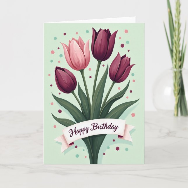 Whimsical Dot Birthday Card (Front)