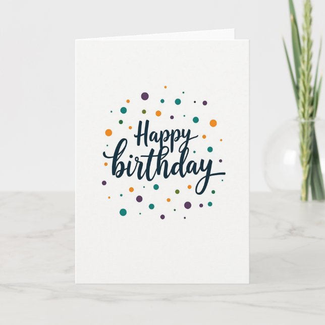 Whimsical Dots Birthday Card (Front)