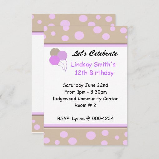 Whimsical Dots Birthday Invitation | Zazzle