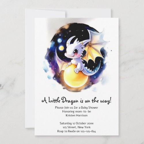Whimsical Dragon Baby Shower Invitation