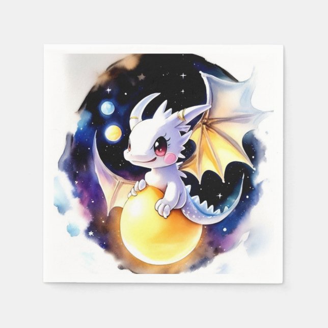 Whimsical Dragon Baby Shower Napkins (Front)