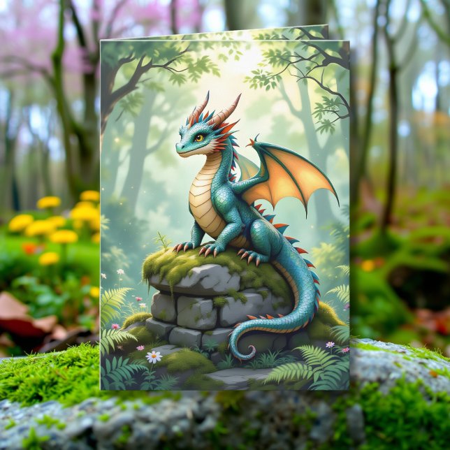 Whimsical Dragon Coloring Page and Birthday Card (Creator Uploaded)