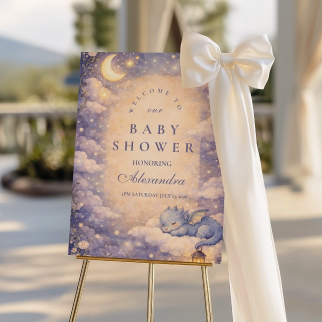 Whimsical Dragon Fantasy Baby Shower Foam Board (Creator Uploaded)