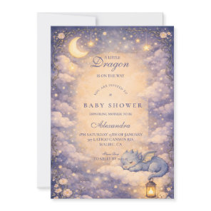 Whimsical Dragon Fantasy Baby Shower Invitation