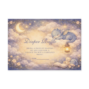 Whimsical Dragon Fantasy Diapper Raffle Enclosure Card